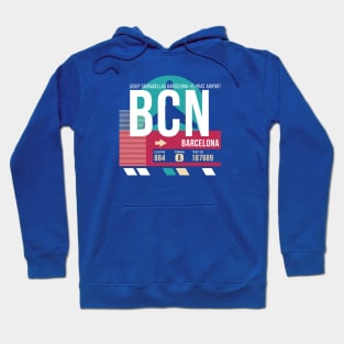 Barcelona (BCN) Airport Code Baggage Tag Hoodie